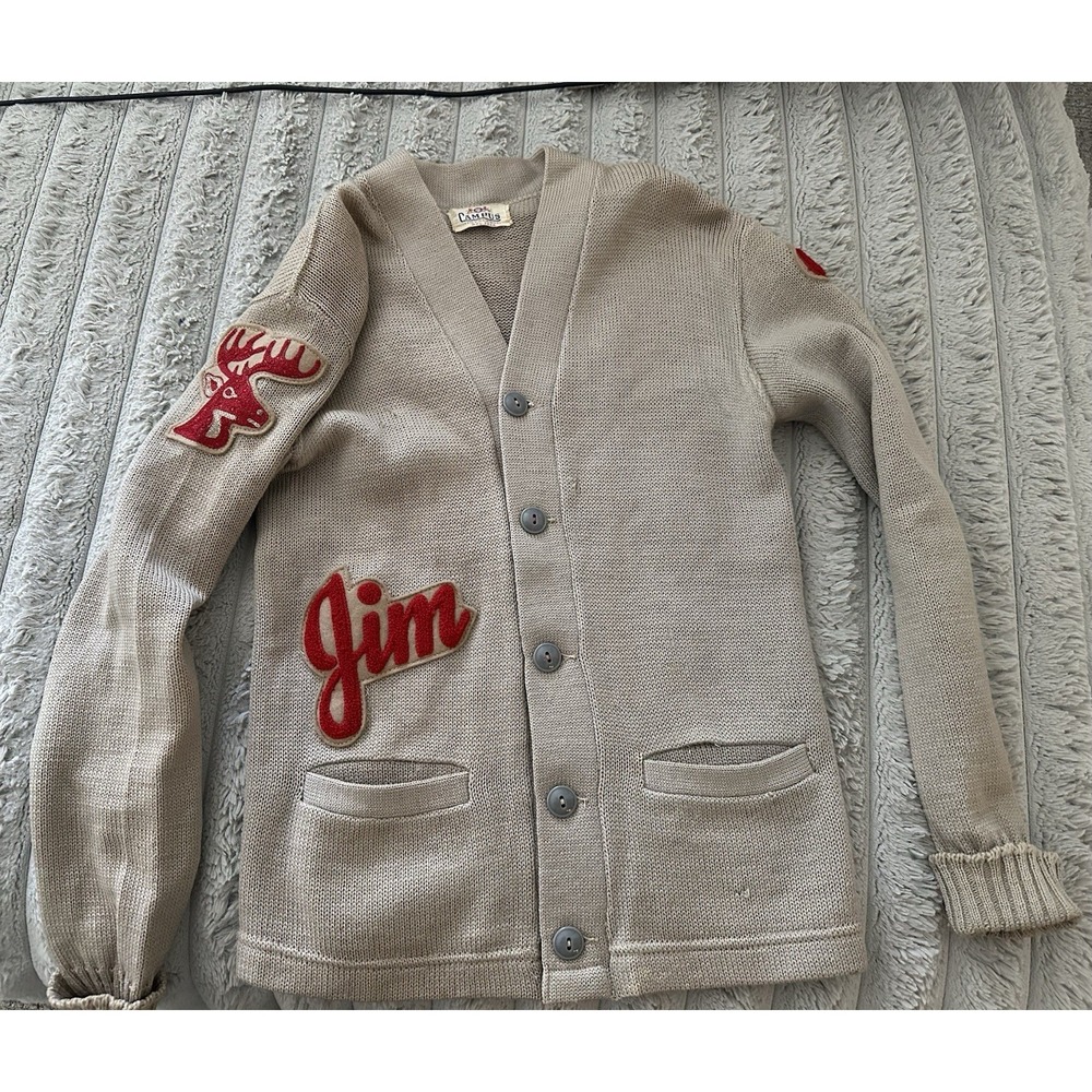 vintage cardigan sweater, branded by Campus,